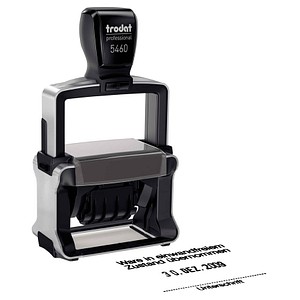 trodat Datumstempel mit Text individualisierbar 5460 selbstfärbend schwarz ohne Logo, 1 St. - Nachträglich per Gutschein personalisieren
