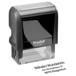trodat Textstempel, individualisierbar printy 4911 selbstfärbend schwarz ohne Logo, 1 St. -  Nachträglich per Gutschein personalisieren