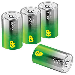 GP Batterien SUPER Alkali-Mangan Mono D 1,5 V, 4 St.