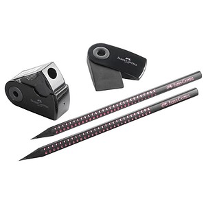 FABER-CASTELL Midnight rose Bleistift-Set B schwarz/rose, 1 Set