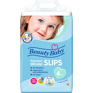 Beauty Baby Windeln Premium Gr. 4 (7-15 kg) für Babys und Kleinkinder, 22 St.
