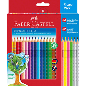 FABER-CASTELL Colour Grip Buntstifte farbsortiert, 24 St.