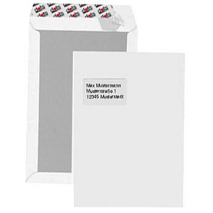 dots Papprückwandtaschen DIN C4 mit Fenster weiß 50 St.
