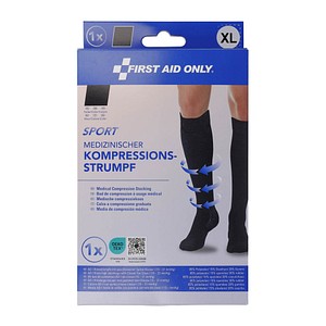 FIRST AID ONLY® Kompressionsstrümpfe, geschlossene Spitze SPORT schwarz Größe XL 1 St.