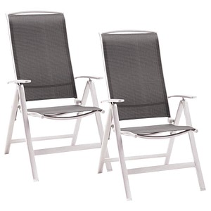 BEST Gartenstühle mit Armlehnen Palermo grau, 2 St.