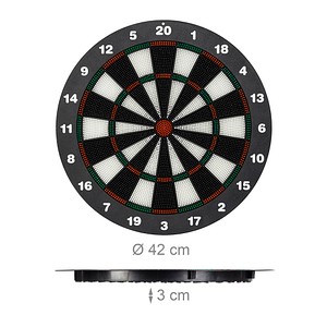 relaxdays Dartscheibe mit Darts schwarz
