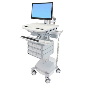 ergotron Visitenwagen StyleView SV44 Monitor Gelenk grau für 1 Monitor, 1 Tastatur, 1 Maus