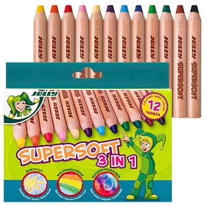 JOLLY Supersoft 3 in 1 Buntstifte farbsortiert, 12 St.