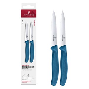 VICTORINOX Küchenmesser  Swiss Classic silber, blau, Klinge: 10,0 cm, 2 St.