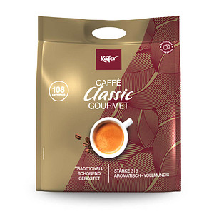 Käfer Caffè Classic Gourmet Kaffeepads, Arabica- und Robustabohnen mild, 108 Stück