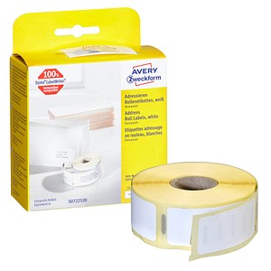 AVERY Zweckform Etikettenrolle für Etikettendrucker AS0722520 weiß, 54,0 x 25,0 mm, 1 x 500 Etiketten