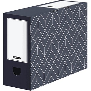 Bankers Box Archivboxen Bankers Box Décor Serie mitternachtsblau/weiß 10,0 x 34,5 x 25,3 cm, 5 St.