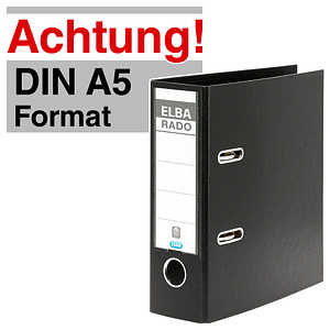 ELBA A5 Hochformat Ordner schwarz Kunststoff 7,5 cm DIN A5 hoch, 1 St.