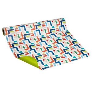 JUNG SCHÖNER VERPACKEN Geschenkpapier Tango Streifen mehrfarbig beidseitig bedruckt, 20,0 m