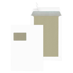 MAILmedia Papprückwandtaschen DIN C4 mit Fenster weiß 100 St.