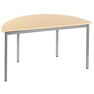 SODEMATUB Mehrzwecktisch ahorn, alu halbrund, Vierkantrohr alu, 120,0 x 60,0 x 74,0 cm