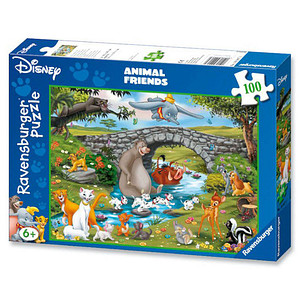 Ravensburger Disney Animal Friends Die Familie der Animal Friends Puzzle, 100 Teile