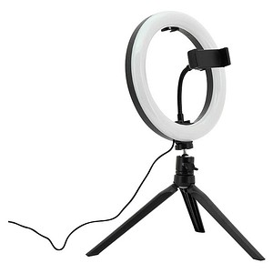 meet powered by PAPERFLOW Blogg LED-Ringlicht mit Tisch-Stativ schwarz