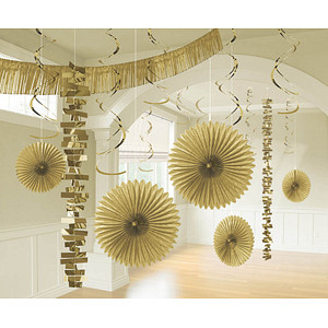 amscan® Partydeko-Set gold, 1 Set