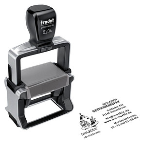 trodat Textstempel, individualisierbar 5204 selbstfärbend schwarz mit Logo, 1 St. -  Nachträglich per Gutschein personalisieren