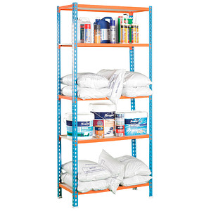 Simonrack Schwerlastregal MADERCLICK MINI 8435104937259 blau, orange 80,0 x 30,0 x 180,0 cm