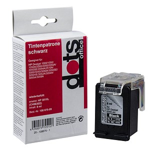 dots schwarz Druckerpatrone kompatibel zu HP 301XL (CH563EE)
