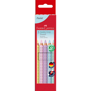 FABER-CASTELL Jumbo Grip Pastell Buntstifte farbsortiert, 5 St.