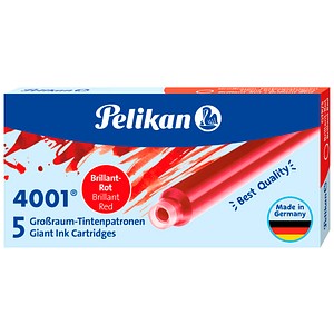 Pelikan 4001 Tintenpatronen für Füller brillant-rot 5 St.