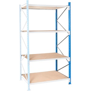 Manorga Anbau-Schwerlastregal EPSIVOL ZR2512804F4S himmelblau, braun 125,0 x 80,0 x 250,0 cm