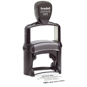 trodat Textstempel, individualisierbar Professional 5203 selbstfärbend schwarz ohne Logo, 1 St. -  Nachträglich per Gutschein personalisieren