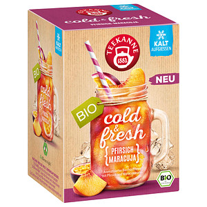 TEEKANNE cold & fresh Pfirsich-Maracuja Bio-Tee 15 Portionen