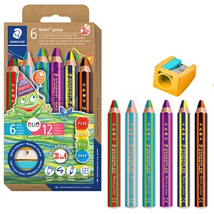 STAEDTLER Noris® junior 1402 duo Buntstifte farbsortiert, 1 Set
