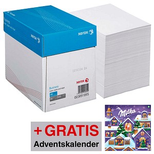 AKTION: xerox Kopierpapier Business DIN A4 80 g/qm 2x 2.500 Blatt + GRATIS Milka Adventszauberkalender 238g