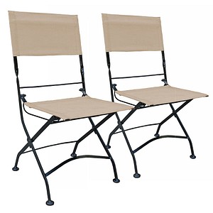 Garden Pleasure Gartenstühle TRIEST beige, 2 St.