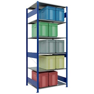 SCHULTE Schwerlastregal MULTIplus 150 12581-B enzianblau 100,0 x 80,0 x 250,0 cm
