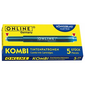 ONLINE® Tintenpatronen für Füller 17202 königsblau, 5 St.
