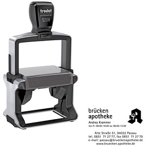 trodat Textstempel, individualisierbar 5208 selbstfärbend schwarz mit Logo, 1 St. -  Nachträglich per Gutschein personalisieren