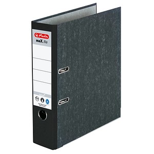 herlitz maX.file nature Ordner schwarz marmoriert Karton 8,0 cm DIN A4, 1 St.