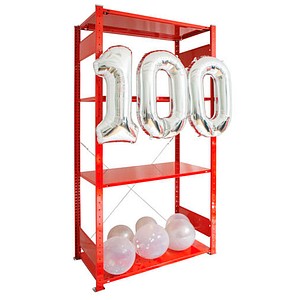 SCHULTE Schwerlastregal Jubiläum »100 Jahre Gebr. Schulte« 32650-4-3000 feuerrot 100,0 x 50,0 x 200,0 cm