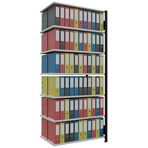 SCHULTE Anbau-Schwerlastregal MULTIplus150 36052-S schwarz/lichtgrau 100,0 x 60,0 x 230,0 cm