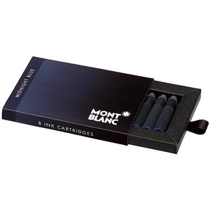 MONTBLANC Tintenpatronen für Füller Midnight Blue blau-schwarz, 8 St.