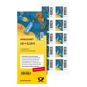 Deutsche Post 0,10 € Briefmarken 'Flaschenpost' selbstklebend, 10 St.