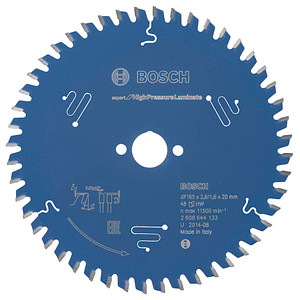 AKTION: BOSCH EXPERT for High Pressure Laminat Kreissägeblatt 165,0 mm, 48 Zähne, 1 St. mit Prämie nach Registrierung