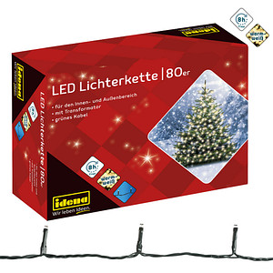 Idena 80er weiße LED Lichterkette grün 16,0 m, 1 St.
