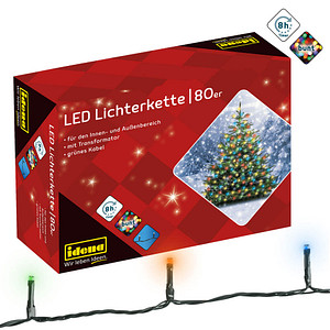 Idena 80er bunte LED Lichterkette grün 16,0 m, 1 St.