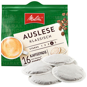 Melitta Café Auslese Kaffeepads, Arabica- und Robustabohnen kräftig, 16 Pads