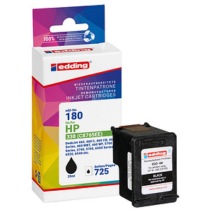 edding EDD-180 schwarz Druckerpatrone kompatibel zu HP 338 (C8765E)