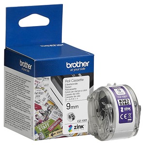 brother Endlospapierrolle für Etikettendrucker CZ1001 weiß, 9,0 mm, 1 x 1 Etiketten