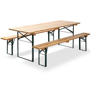 FEROS® Bierzeltgarnitur Fiesta, grün Holz, Metall