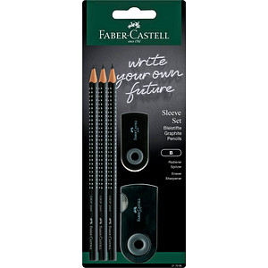 FABER-CASTELL GRIP 2001 Bleistift-Set B schwarz, 1 Set
